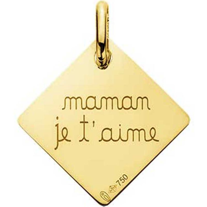 Pendentif Maman je t'aime (or jaune 750°) Maison Augis