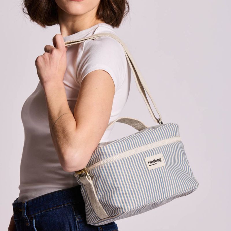 Lunch bag isotherme Igor Rayures Fines Bleu Hindbag Ambiance 1
