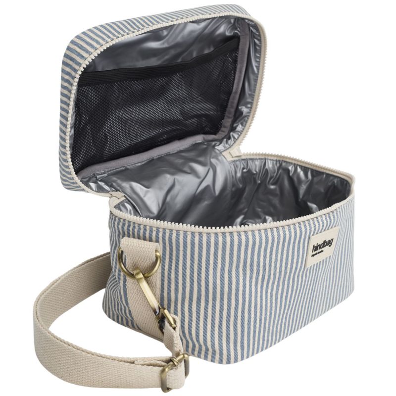 Lunch bag isotherme Igor Rayures Fines Bleu Hindbag Produit ouvert 4