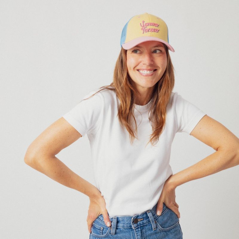 Casquette adulte trucker Summer Forever rose, jaune, bleu (tour de tête 56-61 cm) Chamaye Ambiance 7