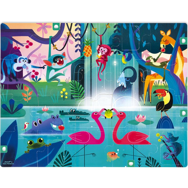 Puzzle surprise à volets Festin de la jungle (20 pièces) Janod