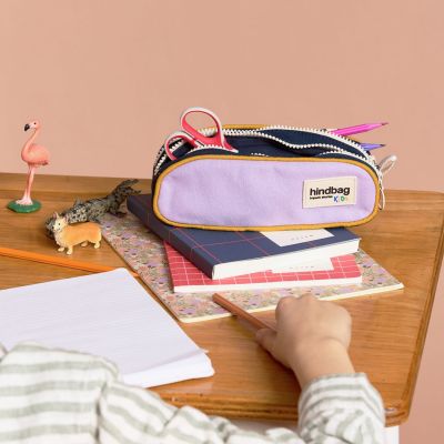 Trousse double compartiment Malo Lilas
