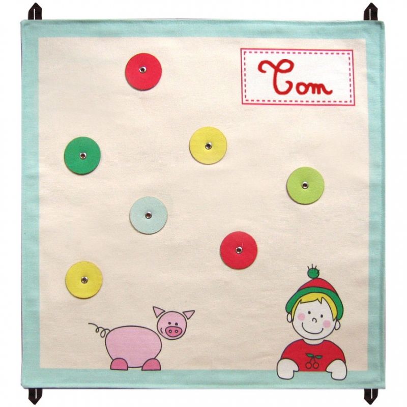 Pêle mêle crème et vert d'eau personnalisable (48 x 48 cm) Les Griottes