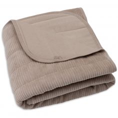 Couverture en jersey Velvet Rib Milky Coffee (75 x 100 cm) - Jollein