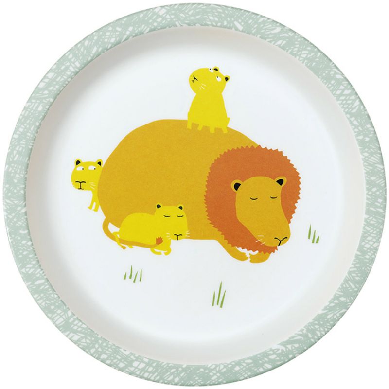 Assiette bébé plate en mélamine La savane Maison Petit Jour