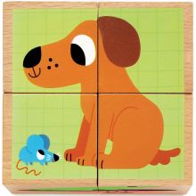 Puzzle cube Wouaf & Co (4 cubes)  par Djeco