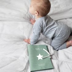 Protège carnet de santé vert d'eau (personnalisable)