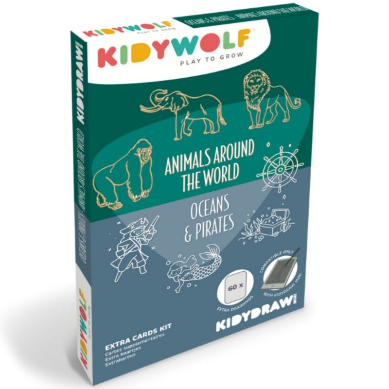 Recharge KIDYDRAW-MINI Thème : Pirates Princesses et Animaux Sauvages KIDYWOLF Packaging 1
