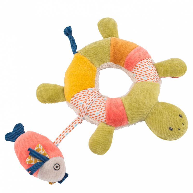 Anneau-hochet tortue Les Papoum Moulin Roty