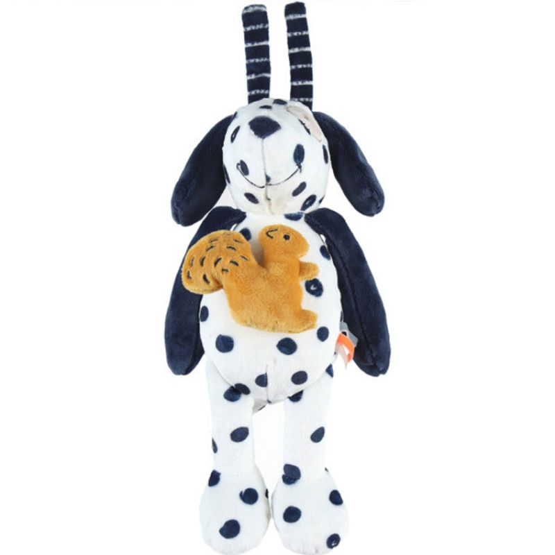 Doudou musical à suspendre Aston et écureuil veloudoux Aston & Jack chien bleu (22 cm) Noukie's