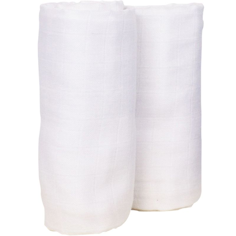 Lot de 2 maxi langes en Tencel blancs (120 x 120 cm) Kadolis