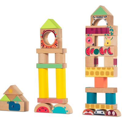 Blocs de construction en bois Jungle (37 pièces)