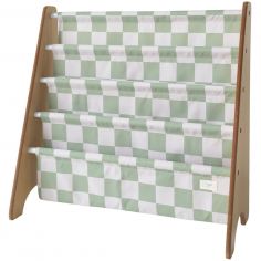 Bibliothèque en tissu recyclé Damier Vert - 3 sprouts