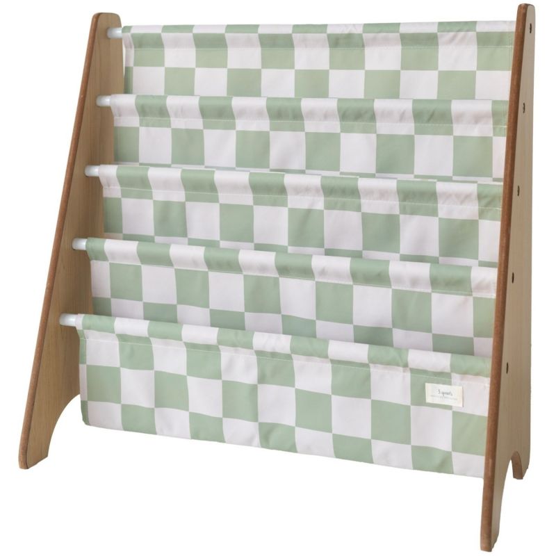 Bibliothèque en tissu recyclé Damier Vert 3 sprouts Produit 1