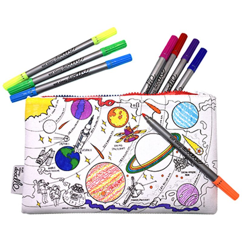 Trousse à colorier lavable et réutilisable Espace avec 10 feutres Eatsleepdoodle Produit 1