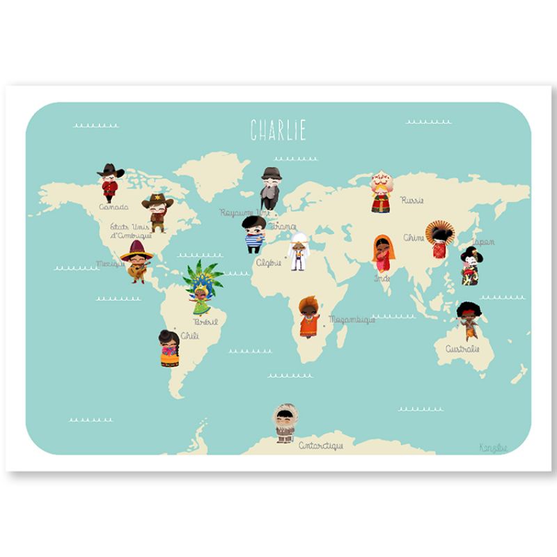 Affiche A3 Le monde des enfants (personnalisable) Kanzilue