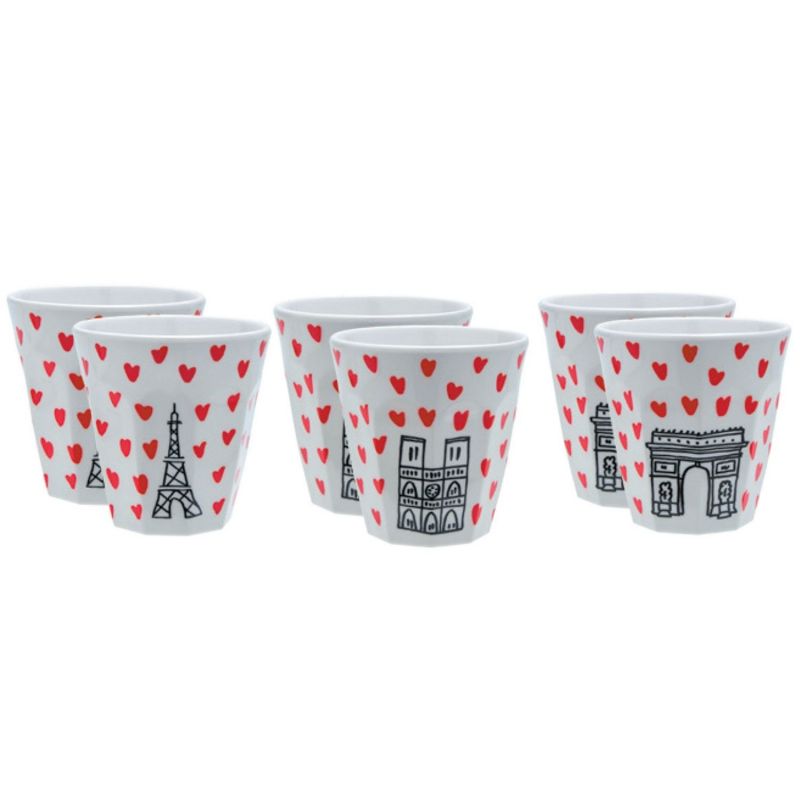 Lot de 6 gobelets paris picto cœurs Petit Jour Paris Produit 1