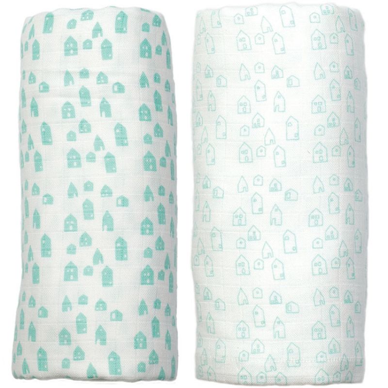 Lot de 2 maxi langes maisons (120 x 120 cm) Hoppa
