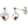 Boucles d'oreilles pendantes Cœur-Coccinelle (argent 925) Baby bijoux Produit 1