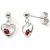 Variation Argenté, rouge, noir du produit Boucles d'oreilles pendantes Cœur-Coccinelle (argent 925) de la marque Baby bijoux