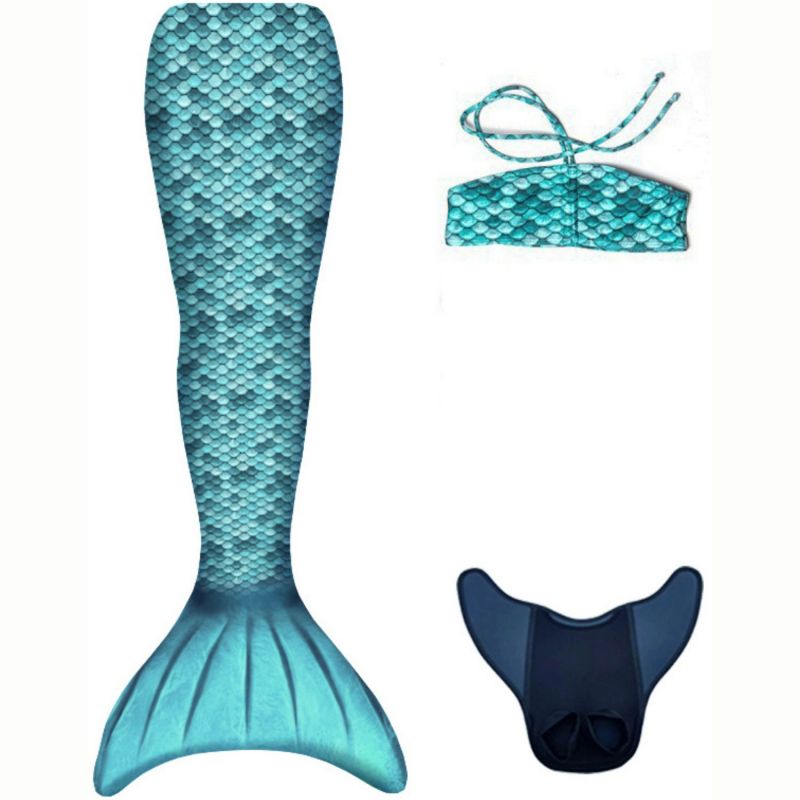 Ensemble 3 pièces queue de sirène turquoise (taille S) Kuaki Mermaids Produit 1
