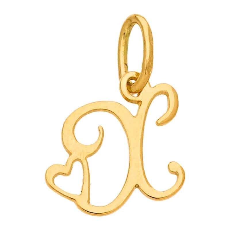 Pendentif initiale X (or jaune 750°) Berceau magique bijoux