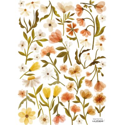 Planche de stickers A3 fleurs Vintage Flowers  par Lilipinso