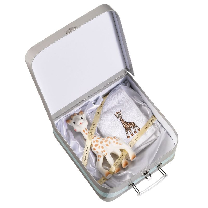 Valisette cadeau Sophie la girafe carré éponge + 1 jouet Sophie la girafe