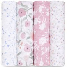 Lot de 4 maxi langes en coton Ma Fleur (120 x 120 cm)  par aden + anais