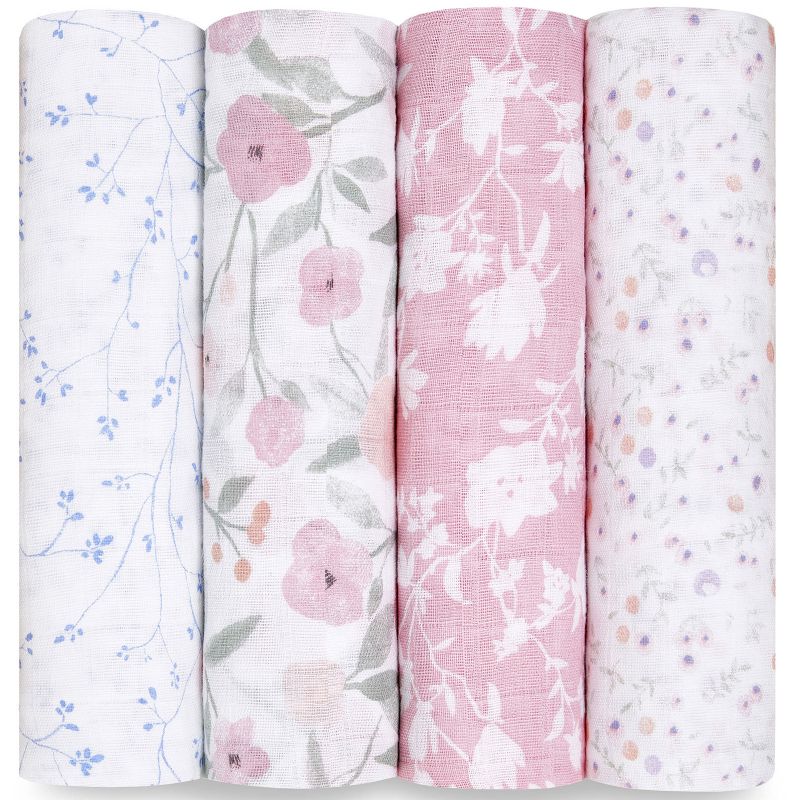 Lot de 4 maxi langes en coton Ma Fleur (120 x 120 cm) aden + anais