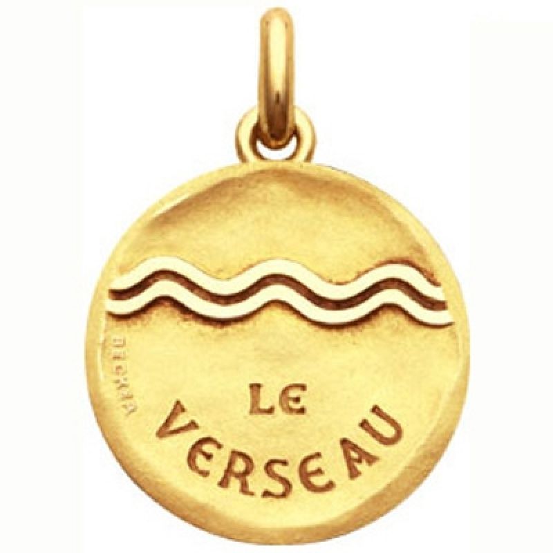Médaille symbole Verseau (or jaune 750°) Becker