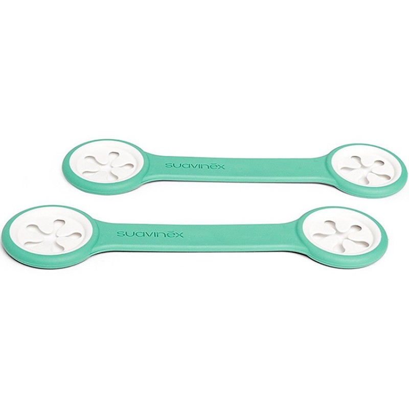 Lot de 2 attache-serviette Bib-clip Booo vert Suavinex