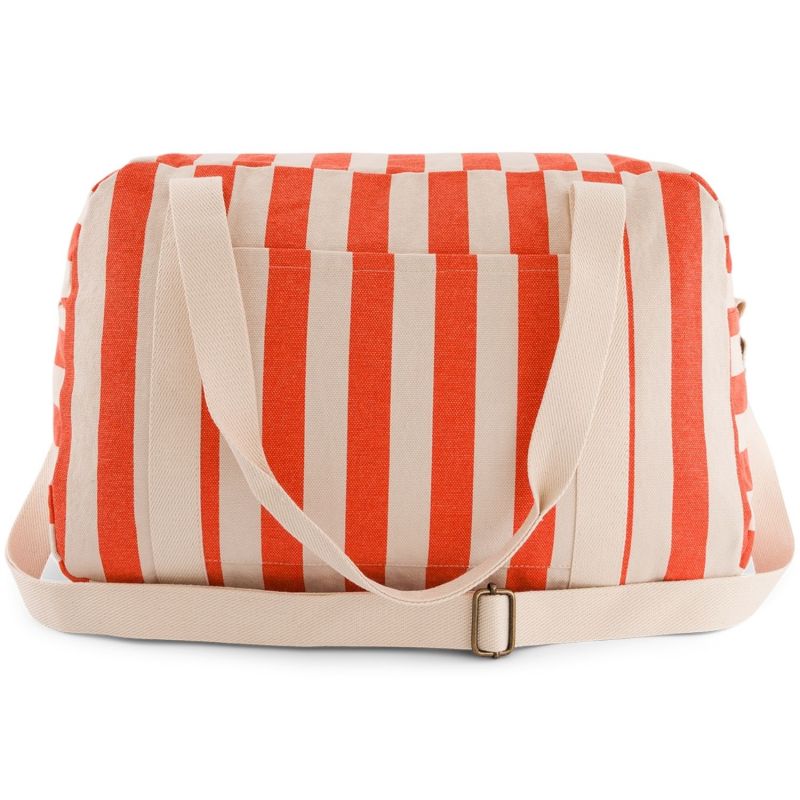 Sac à langer Raphaël rayé Greige-Tomato Rose in April Produit 1