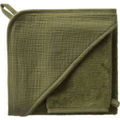 Cape de bain bambou + gant Fougère (70 x 70 cm) - BB & Co
