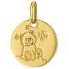 Médaille ronde Ourson 14 mm (or jaune 750°) - Premiers Bijoux