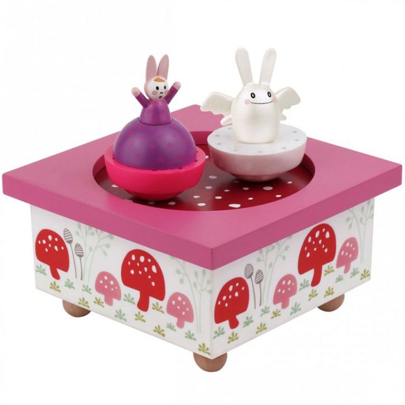 Boîte à musique magnétique ange lapin et petite fille Trousselier