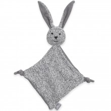 Doudou plat lapin Stonewashed knit gris (28 cm)  par Jollein