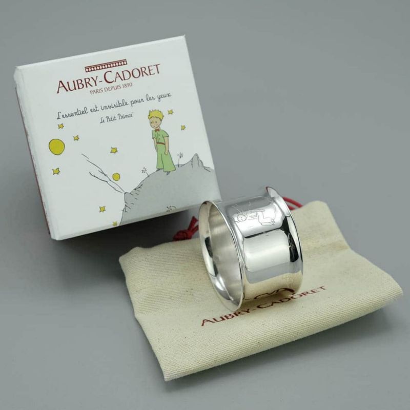 Rond de serviette Le Petit Prince nuage personnalisable (métal argenté) Aubry-Cadoret Ambiance 2