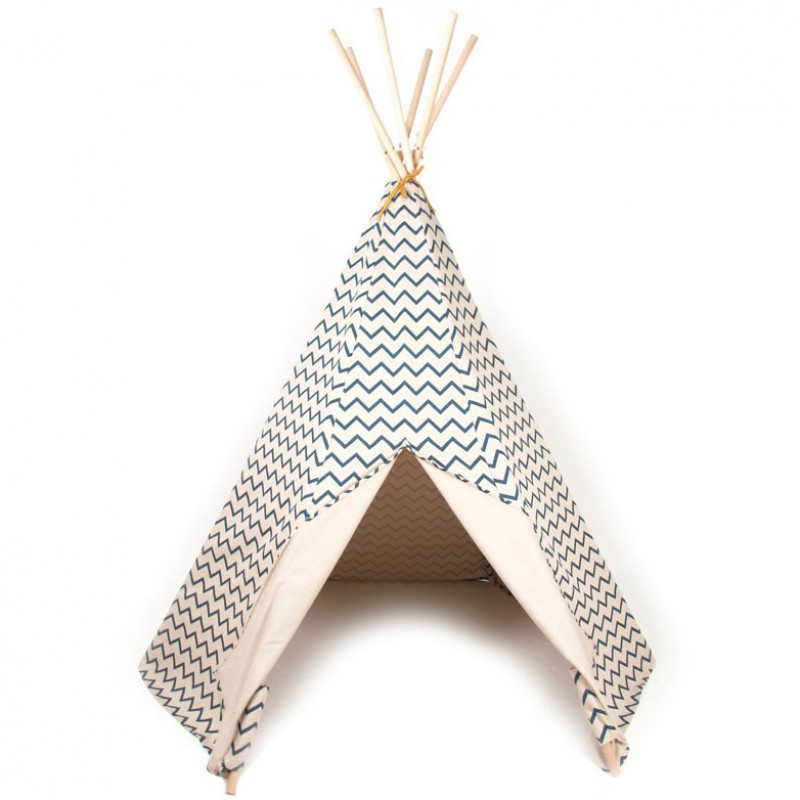 Tente tipi Arizona Zigzag bleu Nobodinoz