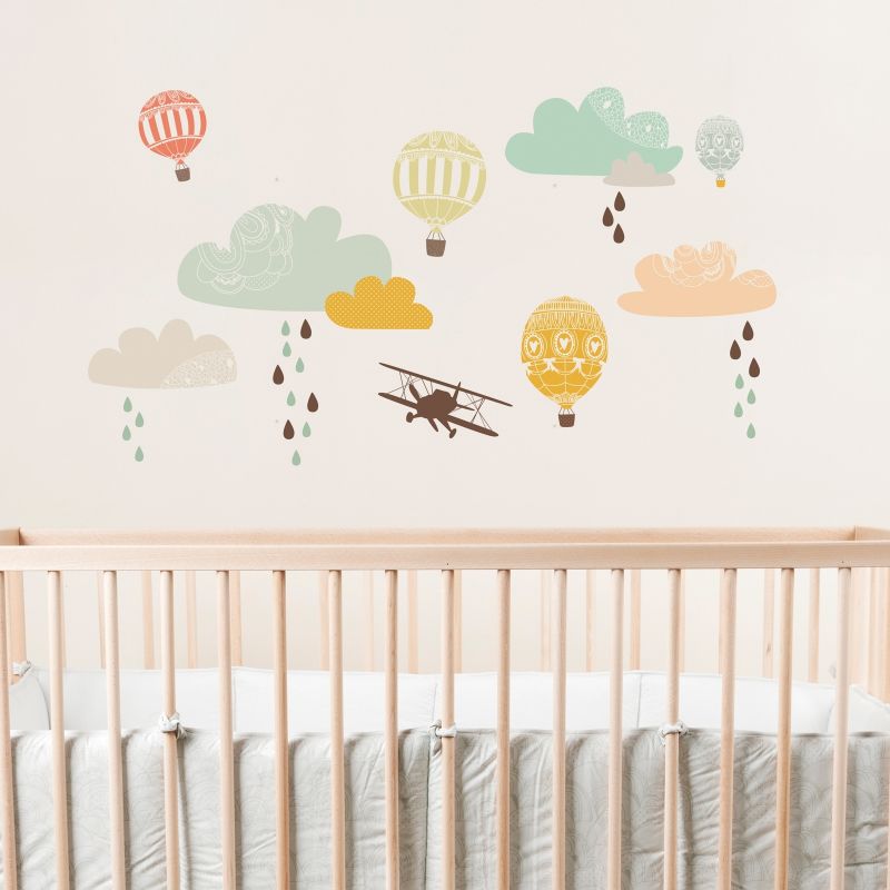 Sticker Montgolfière Up up and away Love Maé