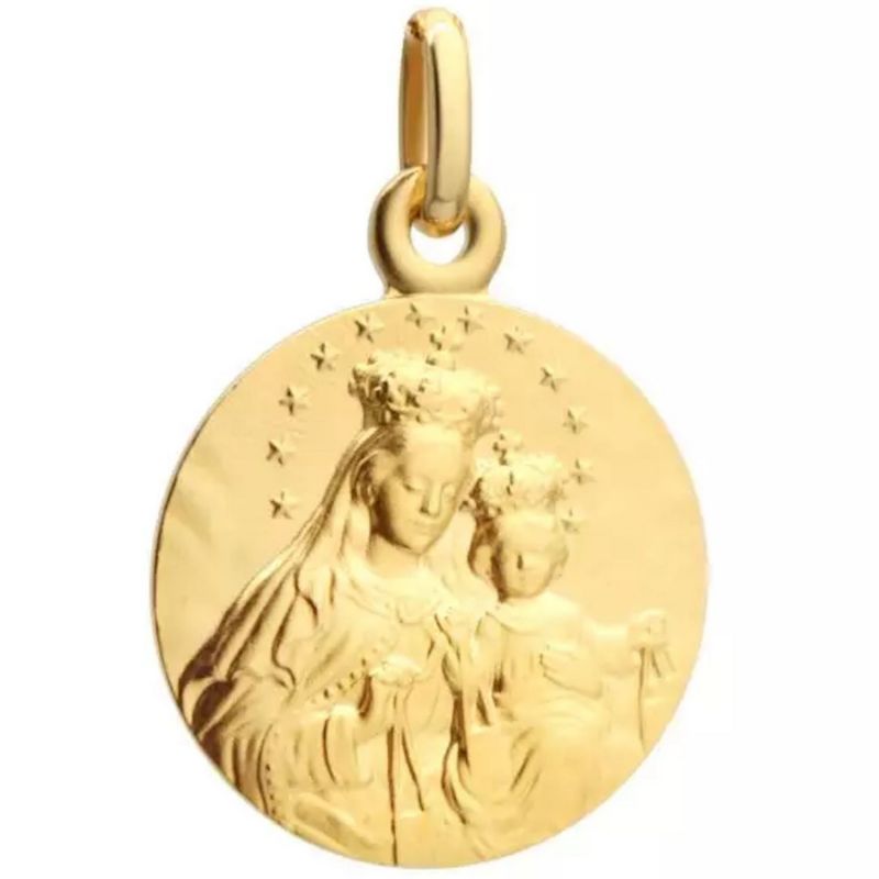 Pendentif médaille Vierge Mont Carmel personnalisable (plaqué or) Petits trésors Produit 1