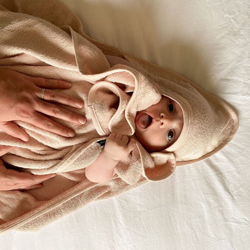 Cape de bain tablier XXL parent et bébé rose Candide Ambiance 7