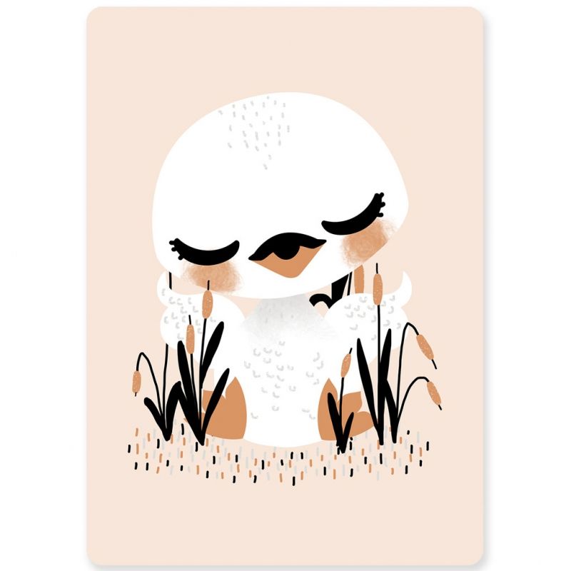 Carte A6 Les Animignons le cygne Kanzilue