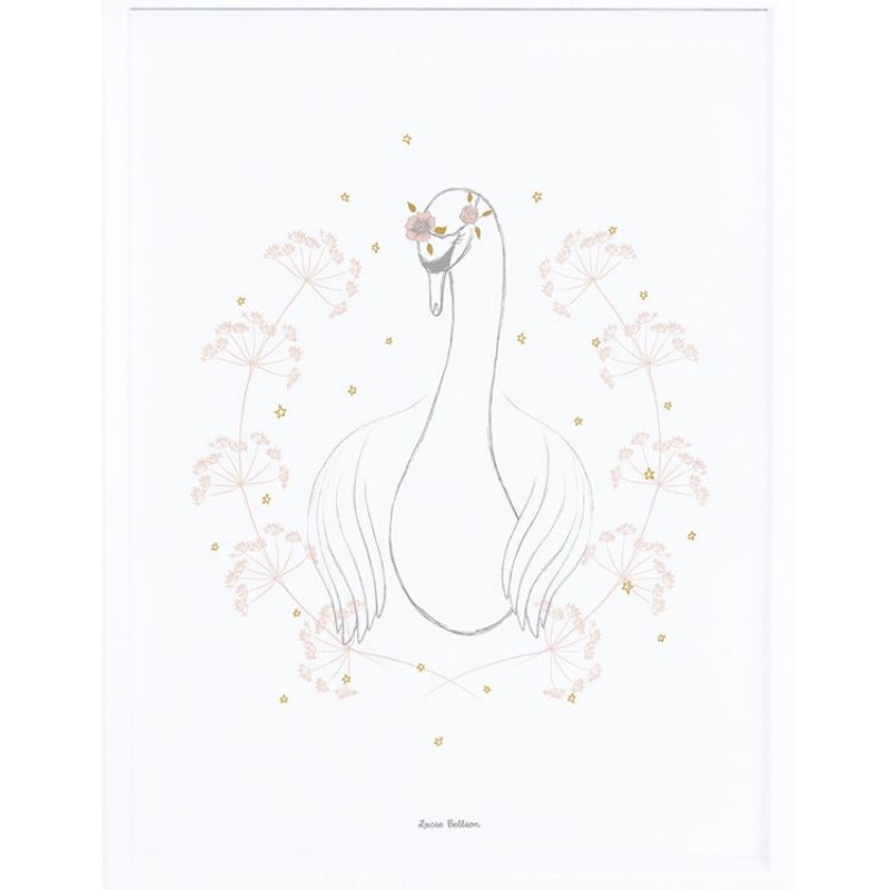 Affiche encadrée le cygne (30 x 40 cm) Lilipinso