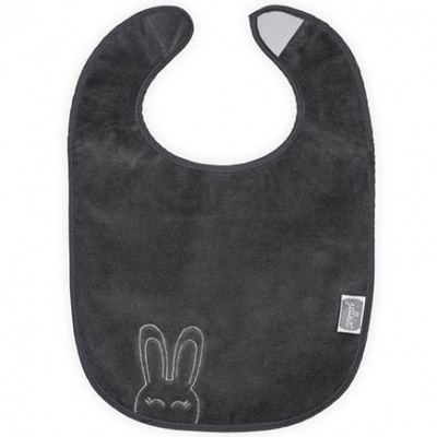 Bavoir plastifié à velcro Sweet bunny gris anthracite Jollein