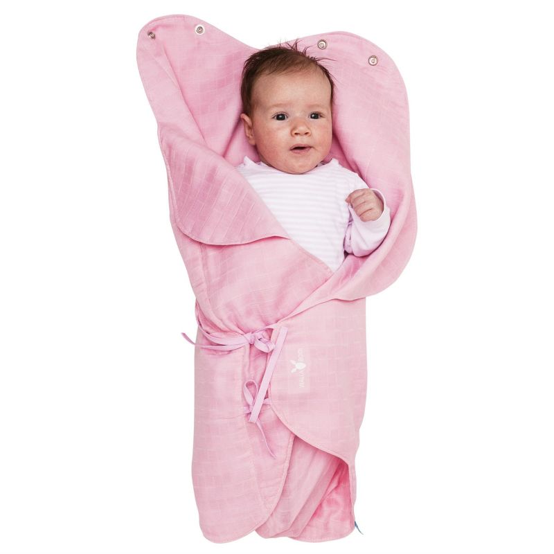 Couverture nomade été mousseline rose (0-9 mois) Wallaboo