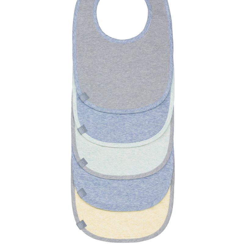Lot de 5 bavoirs à velcro en éponge imperméable chiné garçon Lässig