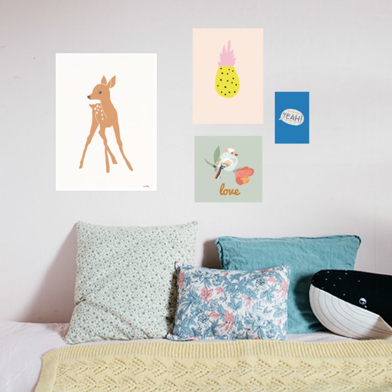Lot de 4 petites affiches Love (10 x 15 à 40 x 30 cm) Mimi'lou