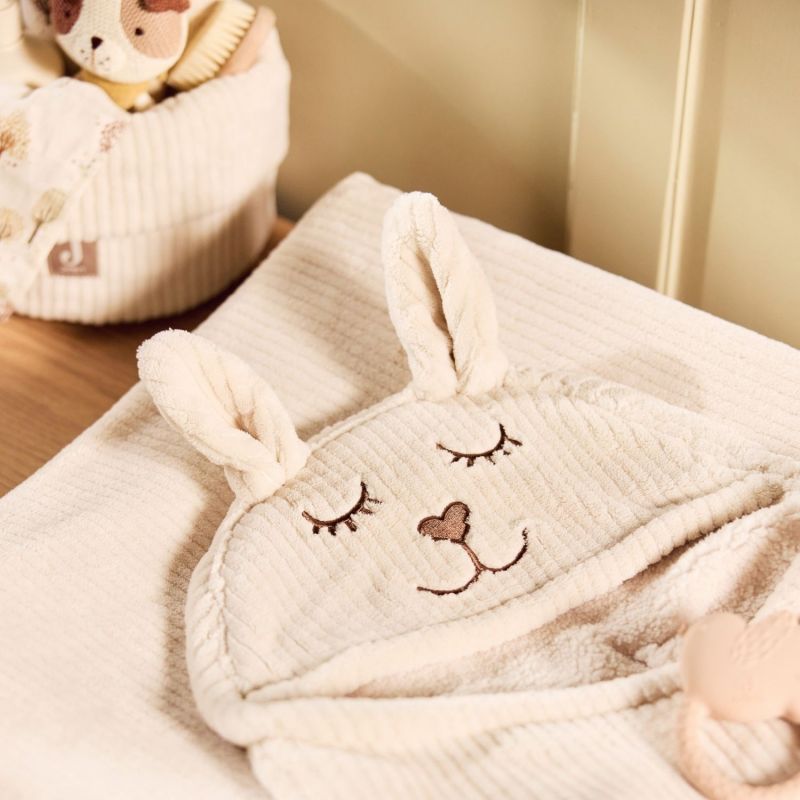 Couverture nomade Bunny Cloudy Rib Oatmeal Jollein Ambiance 2