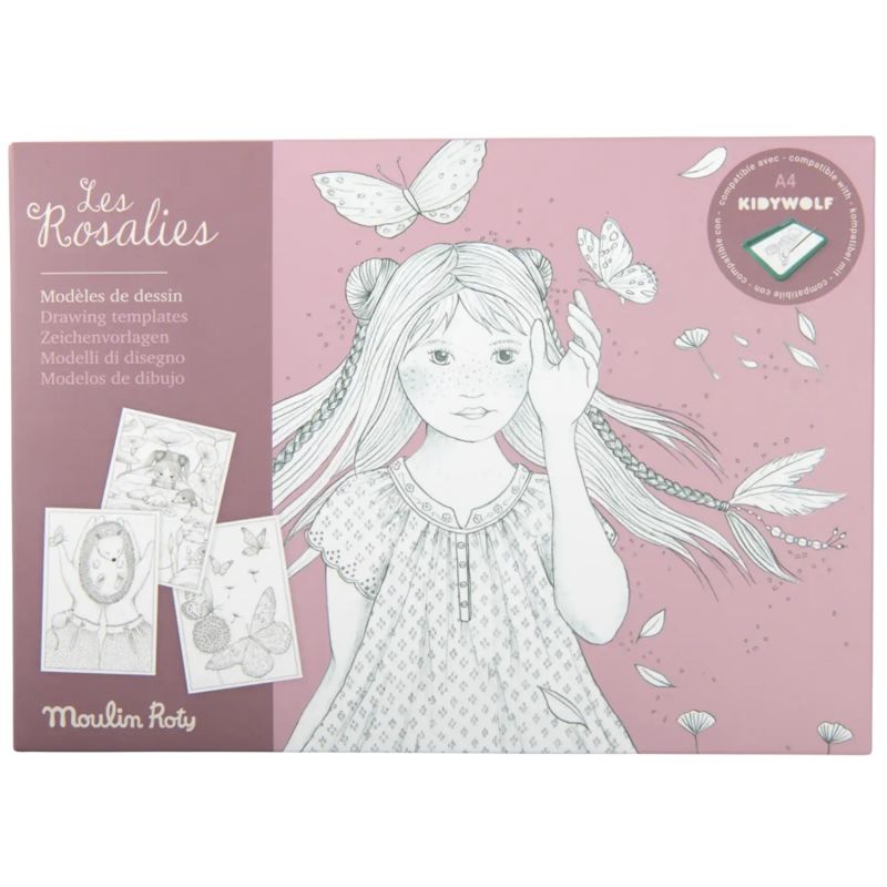 24 modèles de dessin pour tablette lumineuse Kidywolf Les Rosalies Moulin Roty Packaging 1